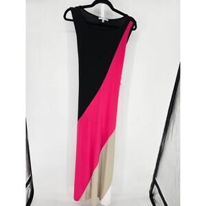 Studio One New York Womens Sz M Maxi Dress Color Block Sleeveless NEW